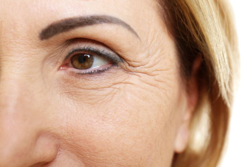 natural skincare solution photo of woman's eye area