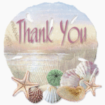 recipes and wine pairings sea scene with sea shells text says thank you