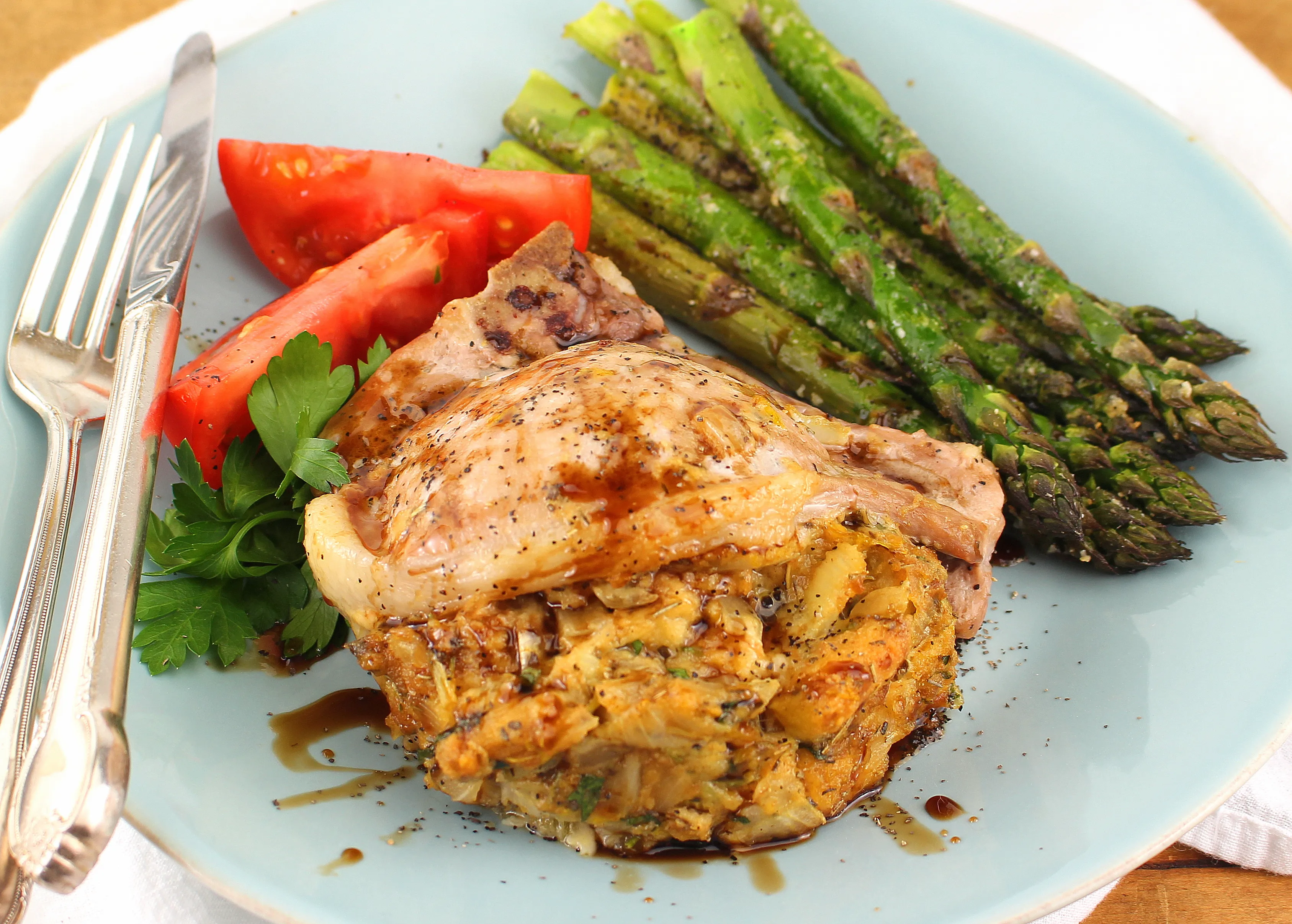 recipes and wine pairings baked pork chop with asparagus and tomatoes