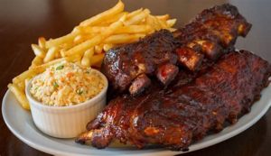 barbeque or bbq plate of ribs