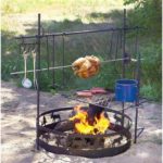 barbeque or bbq steak on firepit 